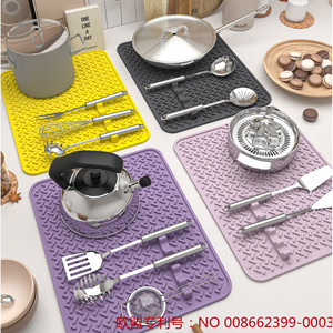 Silicone Kitchen Mat Rectangle Heat Insulation Drainage Anti-Scalding Dish Mat For Cooking And Serving - Product Image 2