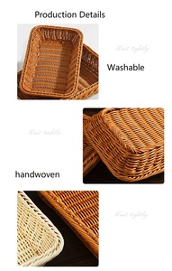Cestos de Armazenamento de Plástico Modernos e Ecológicos, Simples e Elegantes, Brancos e Marrons, para Pão, Frutas e Uso Doméstico Multifuncional - Product Image 6