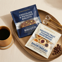 Sacs d'emballage pour boulangerie imprimés sur mesure en usine, matériau barrière flexible PET PE, scellage thermique, protection contre l'humidité, sacs pour biscuits