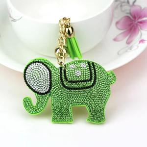 Promosyon kristal Rhinestone fil hayvan Charm kolye anahtarlık Metal zincir yüzük çanta asılı dekorasyon - Product Image 3