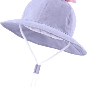 Beach Bowknot Beach Sun Protection Hats Adjustable Bucket Hats for Toddler Kids Baby and Girls(Bowknot Rose <b>Red</b>) - Product Image 2