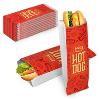 Sacs d'emballage jetables en papier kraft pour kebab, frites, barbecue, sushi, salade, chips, emballages pour hot-dogs, scellables à la chaleur, personnalisables