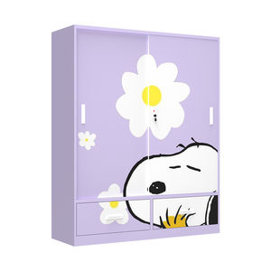 ตู้เสื้อผ้าเหล็กพิมพ์ลายสำหรับเด็กเล็กสีสดใสขอบเรียบแขวนแบบล็อคได้ - Product Image 1