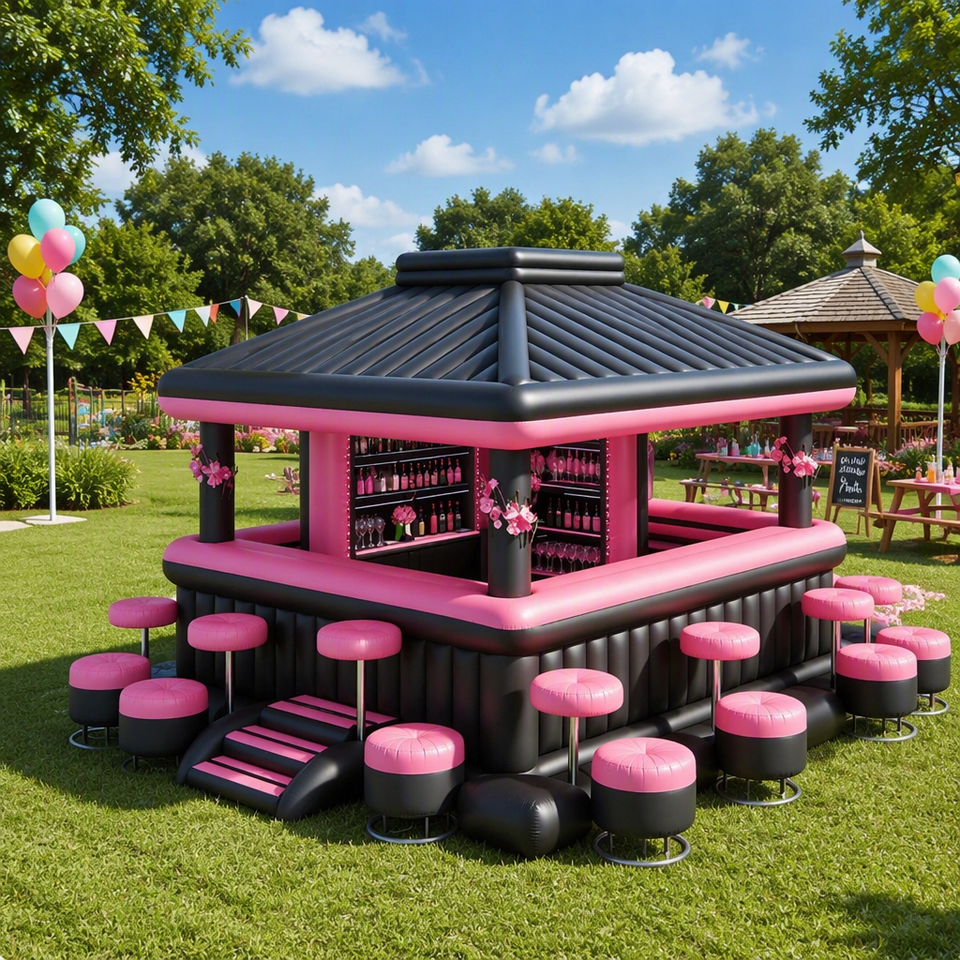 Portable air Tight Inflatable Floating Pool bar with Seats Swimming Pub ...