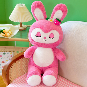 HECION morbido carino fragola fiaba rosa dormire Bedtime coniglio peluche bambola carino regalo di pasqua bambole regalo Barbiepink - Product Image 3
