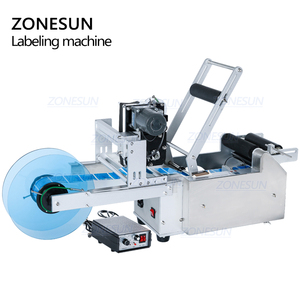 ZONESUN TB-50D Electric Semi-automatic Plastic Vial Ampoule <b>Jam</b> <b>Jar</b> Shampoo Glass Drinks Sticker Round Bottle Labeling Machine - Product Image 5