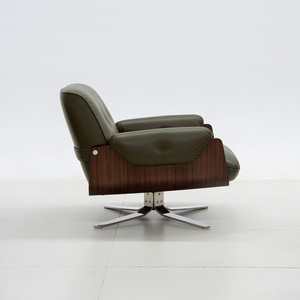 Fauteuil de bureau moderne marron rotatif aux couleurs personnalisées, style chaise de loisirs individuelle pour salon et balcon - Product Image 2