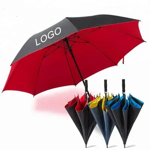 UV protection sun and rain golf umbrella carbon fiber ribs strong windproof EVA handle stick umbrella for golf bag use