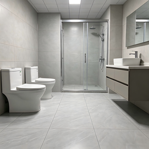 Nuove Piastrelle in Ceramica Lucida 300x600mm con Motivo Continuo Blu-Grigio per Villa Moderna, Bagno, Antiscivolo - Product Image 4