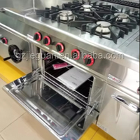 Peralatan Dapur Kompor Gas Berdiri, 4 Tungku Kompor Gas Independen Oven Gas Komersial 4 Tungku Gas Alam Empat Tungku Gas