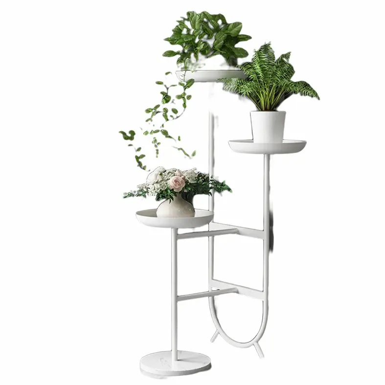 Vente en gros de support de jardinière moderne, support rond pour plantes à fleurs, support en métal pour intérieur extérieur en pot, décoration intérieure, support de fleurs en or