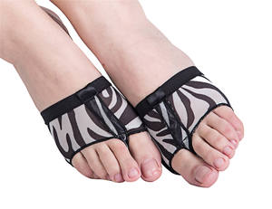 Tanga de media suela para mujer, zapatos de baile, malla antideslizante, almohadillas para los dedos de las patas líricas, ropa interior con punta de salón para niños/niñas - Product Image 3