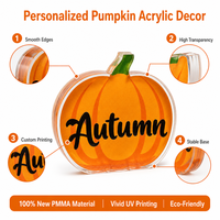 Bloc de citrouille en acrylique transparent de qualité supérieure, éco-responsable, avec logo personnalisé, pour décoration d'Halloween, directement de l'usine