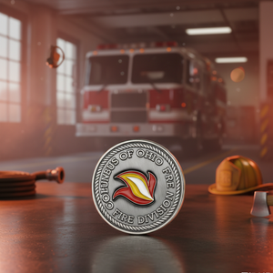 Moneda Conmemorativa Personalizada del Departamento de Bomberos | Moneda Conmemorativa de Plata Antigua con Esmalte, Diseño Personalizado y Logotipo Gratuito, Suministro de Fábrica - Product Image 2
