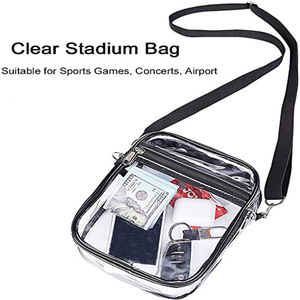 <b>Clear</b> PVC Cosmetic <b>Bag</b> Crossbody Shoulder <b>Bag</b> Outdoor Portable Makeup <b>Bag</b> with Detachable Strap - Product Image 2