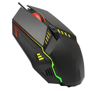 Wired Gaming Mechanische Muis Rgb Lichtgevende Gaming Zes Knop Mechanische Bedrade Muis Gaming Muose