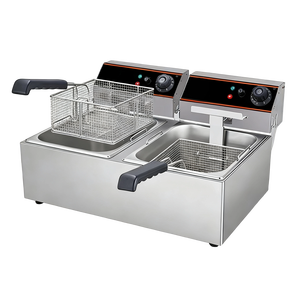 Friggitrice elettrica a doppio cilindro in acciaio inox 2200W, - Product Image 2