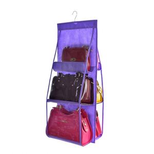 Organisateur de sacs à main suspendu en non-tissé épais, 6 poches, double face, gain de place, multifonctionnel, directement de l'usine - Product Image 5