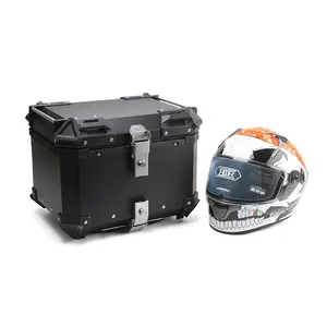 Boîtier supérieur universel personnalisé pour <span class=keywords><strong>moto</strong></span> 45L en alliage d'<span class=keywords><strong>aluminium</strong></span> noir Boîte de coffre pour <span class=keywords><strong>moto</strong></span> Boîte arrière pour scooter - Product Image 1