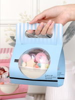 Boîte d'emballage boule de mousse transparente, boîte d'emballage pour gâteau de noël, avec poignée en papier personnalisés