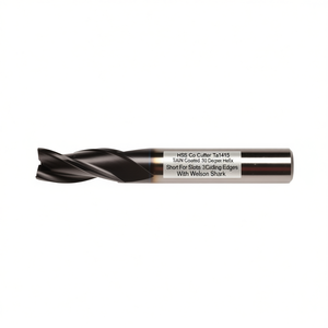 Cortador HSS Co Ta1415 con recubrimiento TiAlN, hélice de 30 grados, corto para ranuras, 3 filos de corte con vástago Weldon - Product Image 2