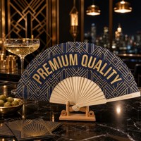 Kipas Tangan Lipat Kayu Custom Logo Cetak Grosir untuk Acara Bisnis, Pesta, Promosi, Hadiah Portabel, Grosir Langsung dari Pabrik