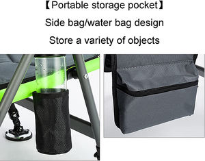 كرسي صيد محمول قابل للطي للشاطئ، كرسي استرخاء قابل للتعديل للاستخدام الخارجي، كرسي صيد أخضر من سبائك الألومنيوم للشاطئ - Product Image 4