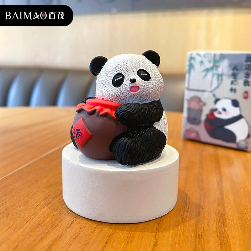 Original panda chinese style eight elegant ornaments - drinking