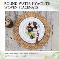 Napperons tissés à la main en jacinthe d'eau naturelle pour table à manger, mariage à la maison, tapis de table en osier tressé rustique