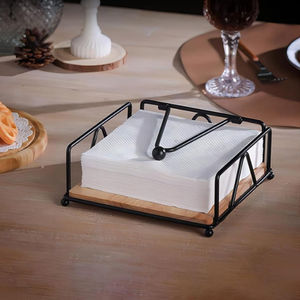 Porte-serviettes industriel classique noir mat et métallique (style plat) avec design autoportant durable et insert poli épais - Product Image 1