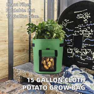 <span class=keywords><strong>Sac</strong></span> de culture <span class=keywords><strong>en</strong></span> <span class=keywords><strong>jute</strong></span> respirant et biodégradable pour légumes et pommes de terre, 15 gallons, <span class=keywords><strong>en</strong></span> tissu non tissé - Product Image 2