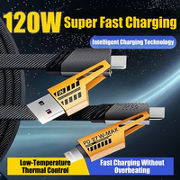 Kabel Data Pengisian Cepat Tipe-C 4-in-1 Berbahan Nilon Kepang dan Paduan Seng (PD 27-65W, Gaya Blade King Mecha)