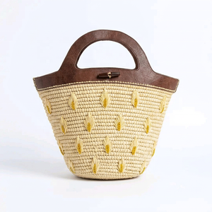 Handmade Raffia Straw Handbag Embroidered Flower Half <b>Moon</b> Shoulder Bag Beach Travel Purse for Women - Product Image 1