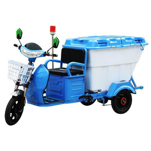 Triciclo Eléctrico con Contenedor de Basura de Plástico de 500L para Transporte de Carga y Limpieza de Propiedades, con Motor de 48V y Diseño de Carrocería Abierta - Product Image 1