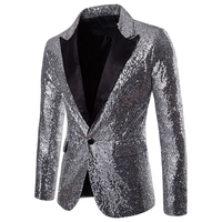 Blazer de luxe pour homme 2026 à sequins, simple boutonnage, rouge/vert/blanc, veste de scène à un bouton pour chanteur/presentateur, manteau de soirée/bar