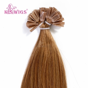 K.SWIGS Extensions de cheveux 100% naturels à pointe en U, qualité salon, kératine pré-collée, lisses naturels, cuticules alignées, sans perte, couleur personnalisée - Product Image 1
