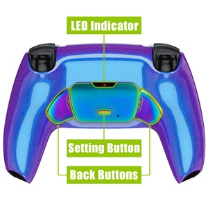 Boutons Métalliques Arc-en-ciel Bleu et Violet Effet Caméléon - Kit de Reconfiguration RISE V3 pour Manette PS5 BDM-030/040/050 - Product Image 3