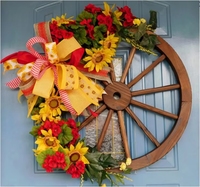 Performance à coût élevé 60CM roues de chariot en bois Antique décoration murale ferme rustique décoration de la maison accessoires de mariage