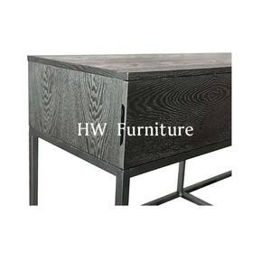 Heywood Modern <strong>Black</strong> Wood <strong>Side</strong> <strong>Cabinet</strong> for Living Room Villa &amp; Hotel Use-Durable Storage Furniture - Product Image 3