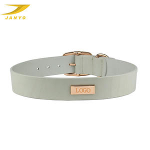 Logotipo personalizado de gran tamaño de lujo de oro rosa hebilla collar de perro con placa de nombre - Product Image 3