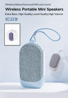 Enceinte Bluetooth portable HF12 avec radio FM et prise en charge des appels vocaux, carte TF, en tissu et silicone, son stéréo surround, mini subwoofer