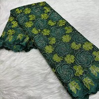 Dentelle Guipure Soluble dans l'Eau Bleue Broderie Cordonnée Tissu Creux pour Robe de Mode Africaine