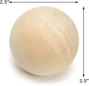 2.5 इंच प्राकृतिक दौर लकड़ी गेंद गोल लकड़ी अधूरा DIY के आभूषण बनाने के लिए लकड़ी शिल्प कला डिजाइन के लिए गेंदों