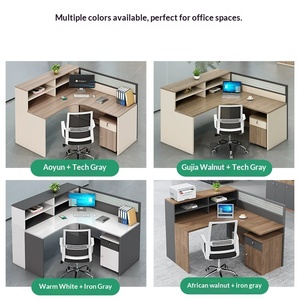 Escritorio Moderno de Oficina en Forma de L de Madera con Gabinete de Almacenamiento Modular Plegable y Estación de Trabajo para Computadora - Product Image 3