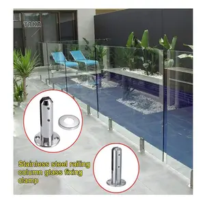High Quality Heavy Duty Frameless Glass Balustrade Railing Pool/Balcony Spigot Clamp Tempered Glass Deck Spigot