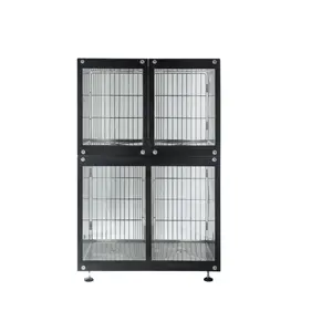 Shops Clinics Veterinary Stainless-Steel Pet Display Cage KA-509D Small Animal Show Case Double Dog Kennel China Made