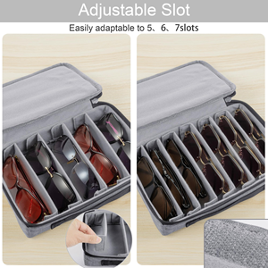 Custom Polyester Adjustable Slots <b>for</b> Multiple <b>Glasses</b> Travel Sunglasses Organizer <b>Case</b> - Product Image 2