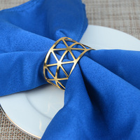 Anneau de serviette rond en métal écologique à motif floral KC Gold pour la décoration de table d'hôtel, de banquet, de mariage ou de fête