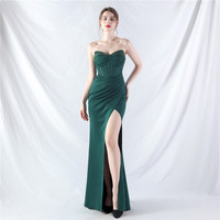 31979-S # Fishbone Vest Waist Heavy Bead Shaping Robe de soirée haut de gamme Fat Lady Dress Plus Size Dress Super Size