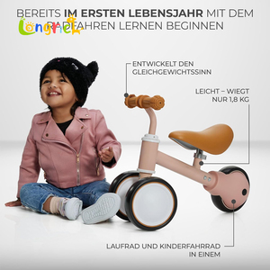 Vélo d'équilibre facile à 3 roues pour les tout-petits de 12 à 24 mois, premier cadeau d'anniversaire, jouet de vélo pour tout-petits - Product Image 2